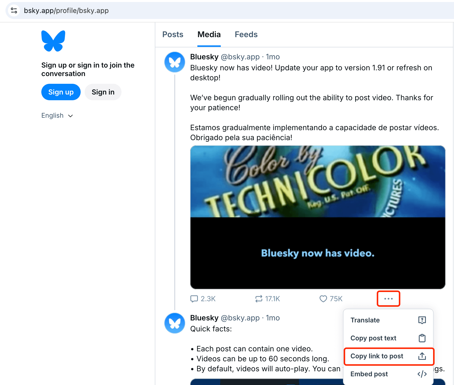Method 2: Copy click on the three dots(...), and click on 'Copy link to post' Method 2: Copy click on the three dots(...), and click on 'Copy link to post'